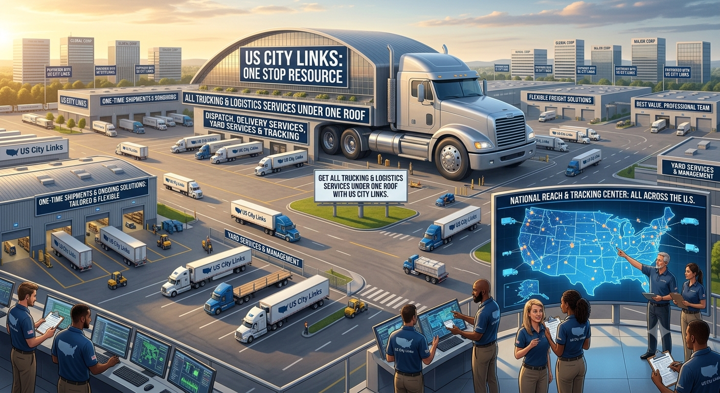 US CityLink truck on the road and a business handshake