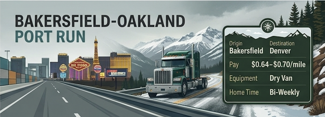 Bakersfield, CA to Las Vegas, NV route