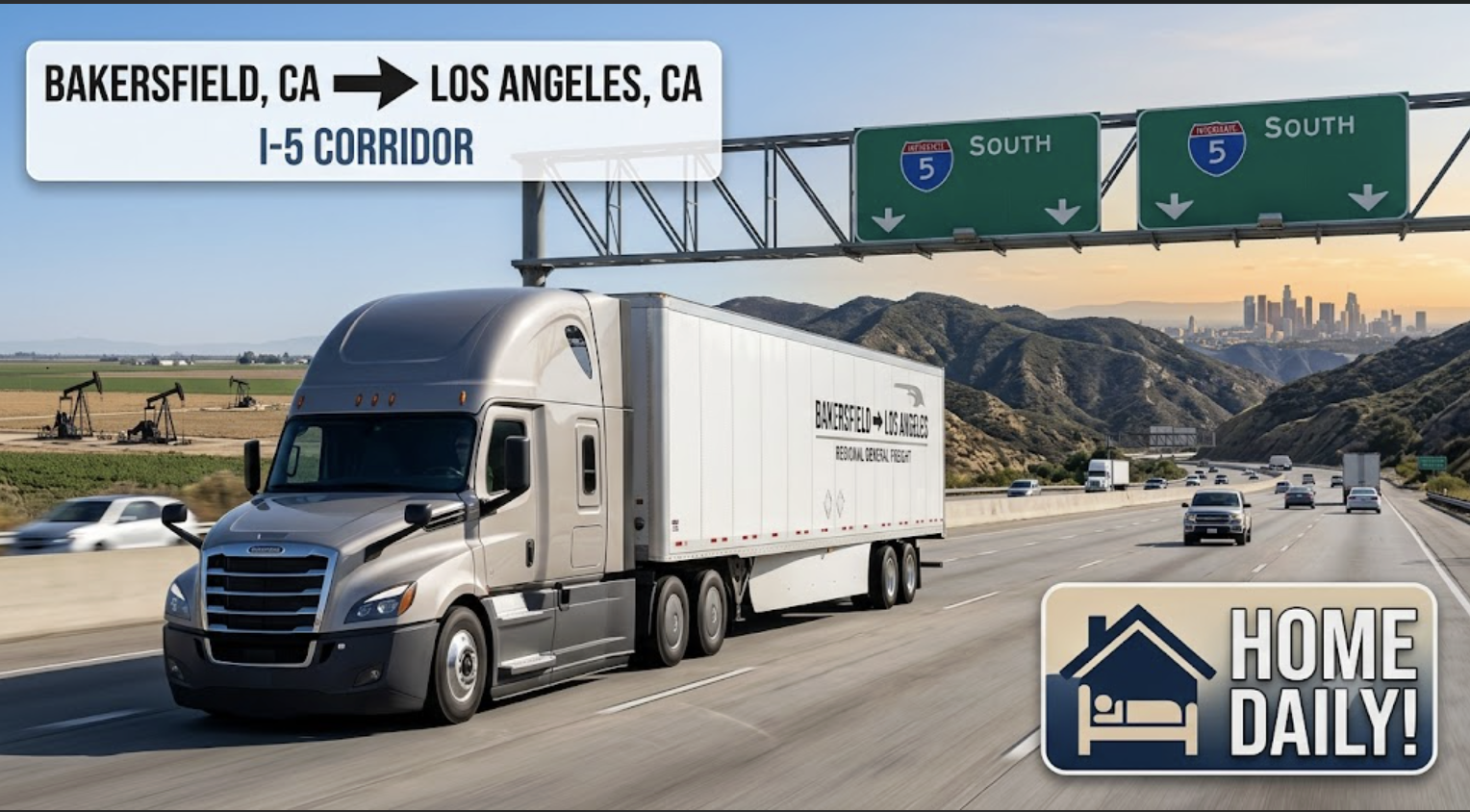 Bakersfield, CA to Los Angeles, CA route